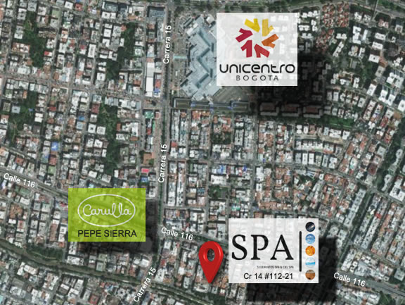 mapa 5 elementos spa Carrera 14 #112-21 Santa Barbara / Usaquen / Bogota
